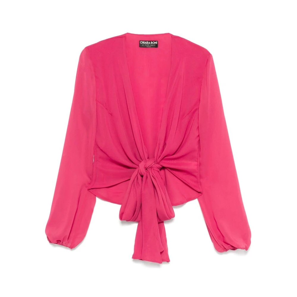 Chiara Boni Framboosroze Diepe V-hals Shirt Pink Dames