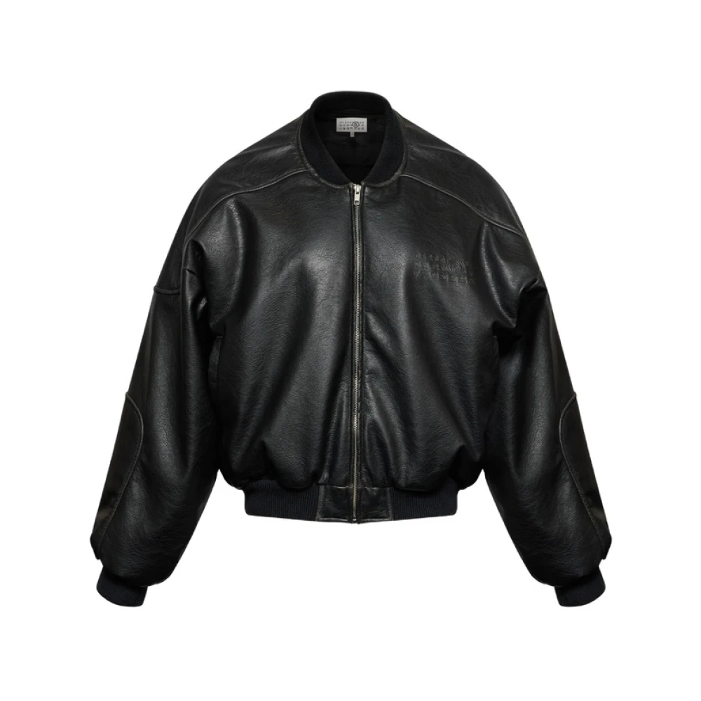 Mm6 Maison Margiela Black Bomber Jacket - Female - Bomber Jackets - S - Jackets