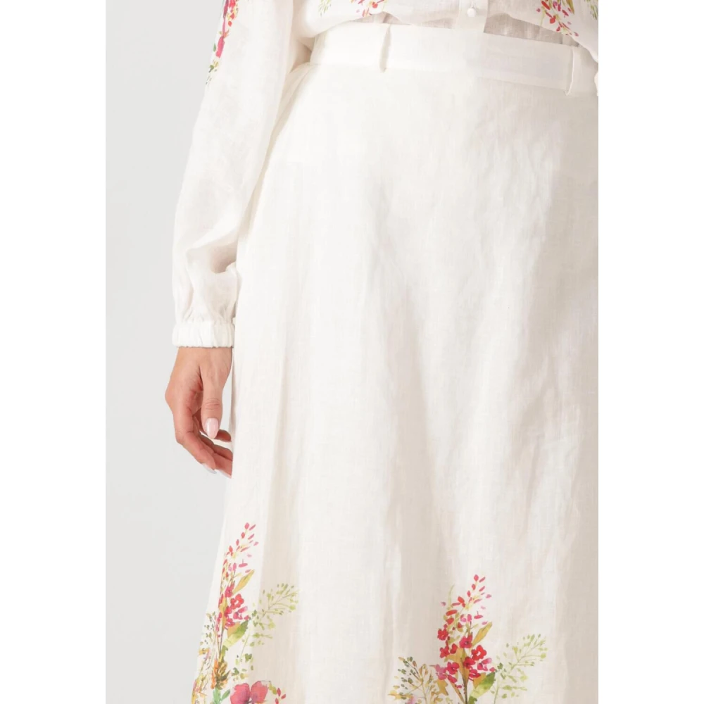 Dea Kudibal Elegante Larissa Midi Rok in Wit Multicolor Dames