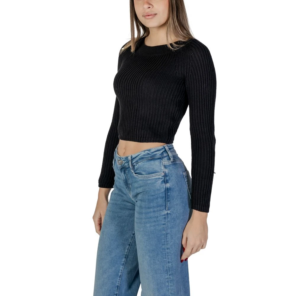 Jacqueline de Yong Zwarte Acryl Dames Sweatshirt Lente Zomer Black Dames