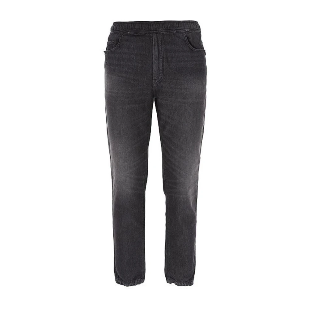 Armani Exchange Svarta Jogger Slim Jeans med Dragsko i Midjan Black, Herr