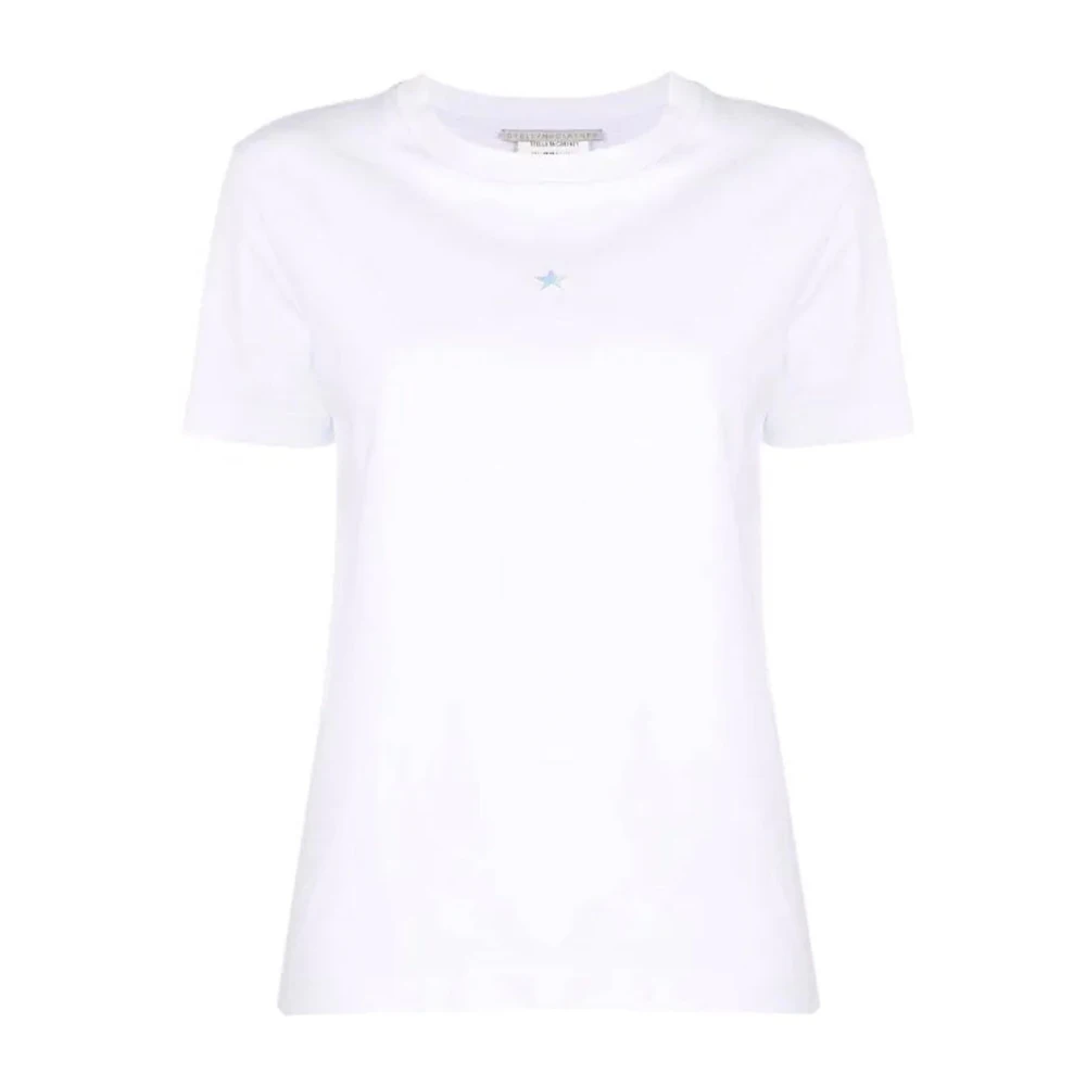 Stella Mccartney Witte T-shirt met sterrenapplicatie White Dames