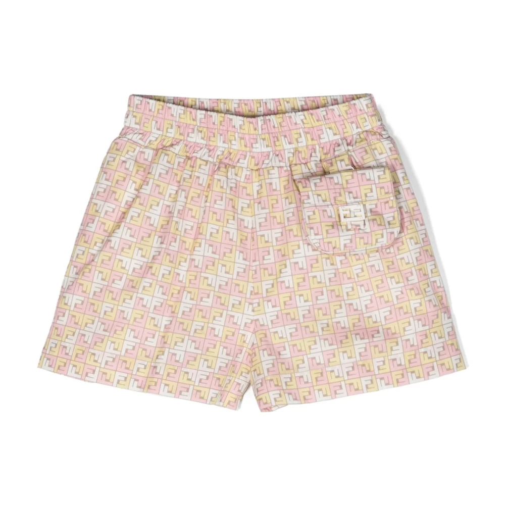 Fendi Rosa Bomull Poplin Logo Shorts Pink, Flicka