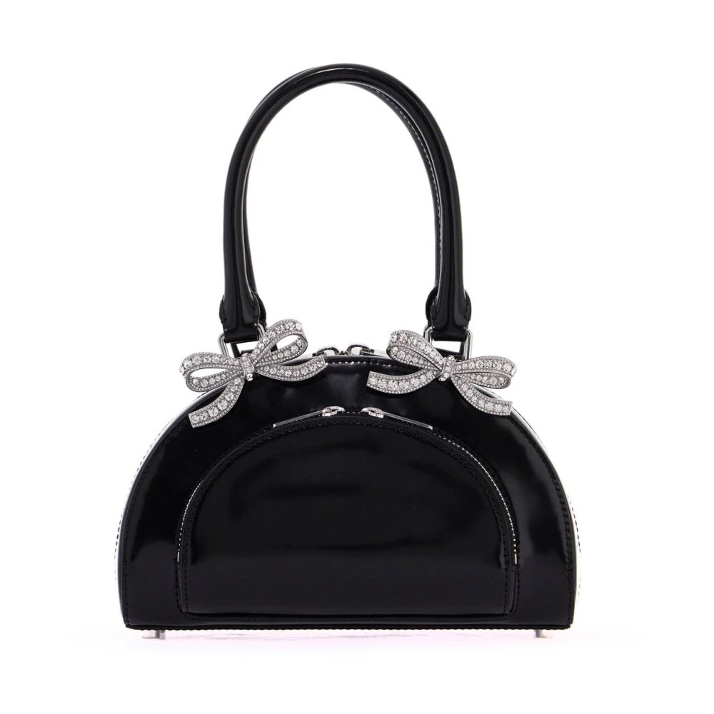 Self Portrait Gebogen Mini Handtas met Handvat Black Dames