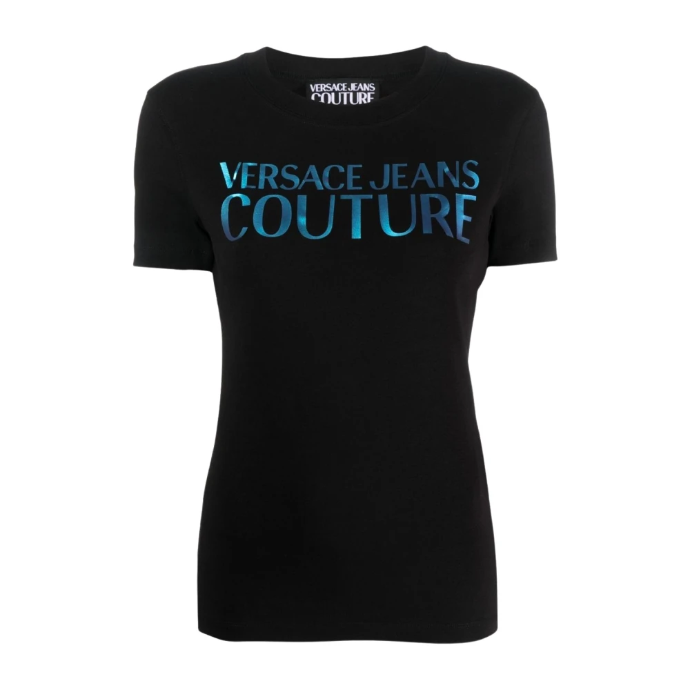 Versace Jeans Couture Zwart T-shirt voor vrouwen Stijlvol en comfortabel Black Dames