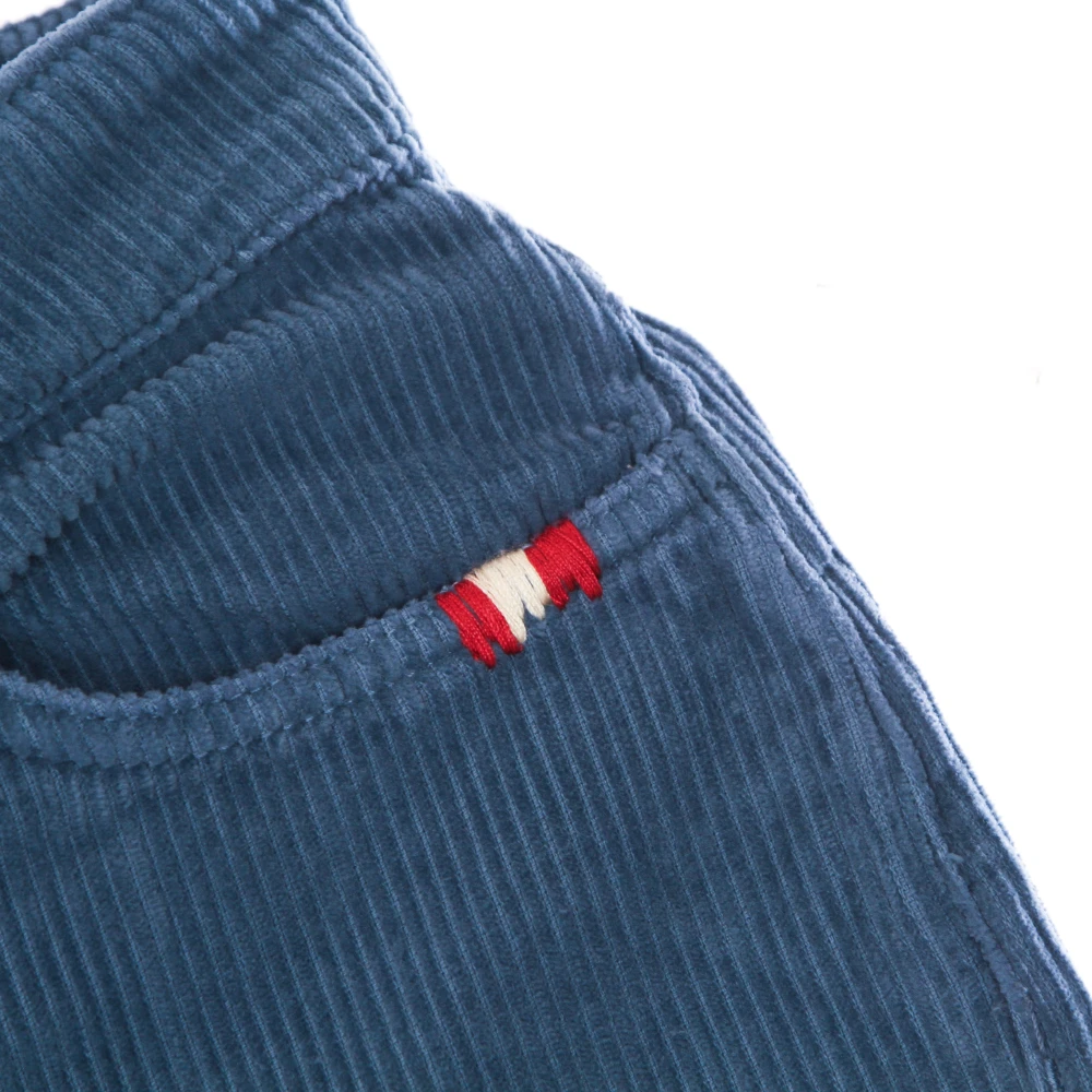 Amish Fluwelen broek met wijde pijpen Blue Dames