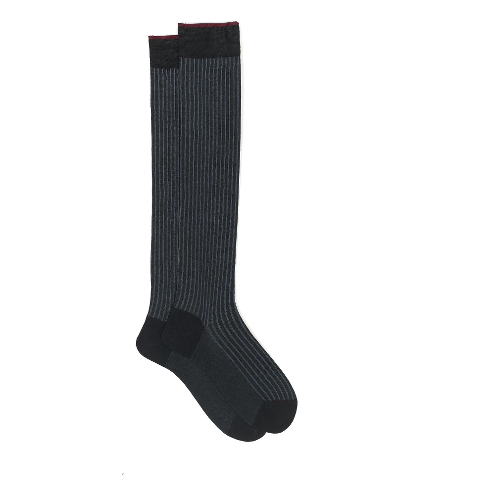 Gallo Men's Anthracite Long Cotton Socks Twin Rib