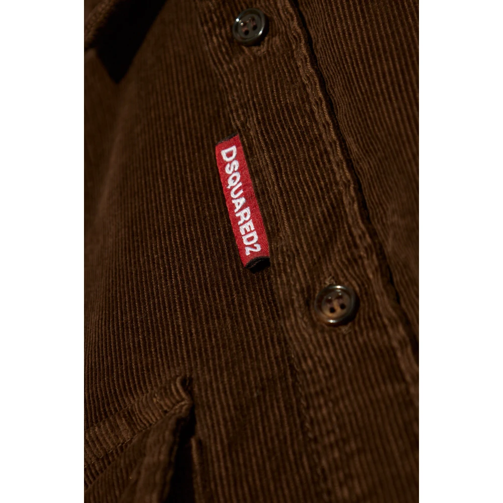 Dsquared2 Ribfluwelen overhemd Brown Dames
