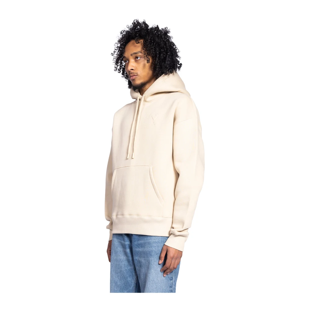 Ami Paris Geëmbosseerde hoodie in gemberkleur Beige Heren