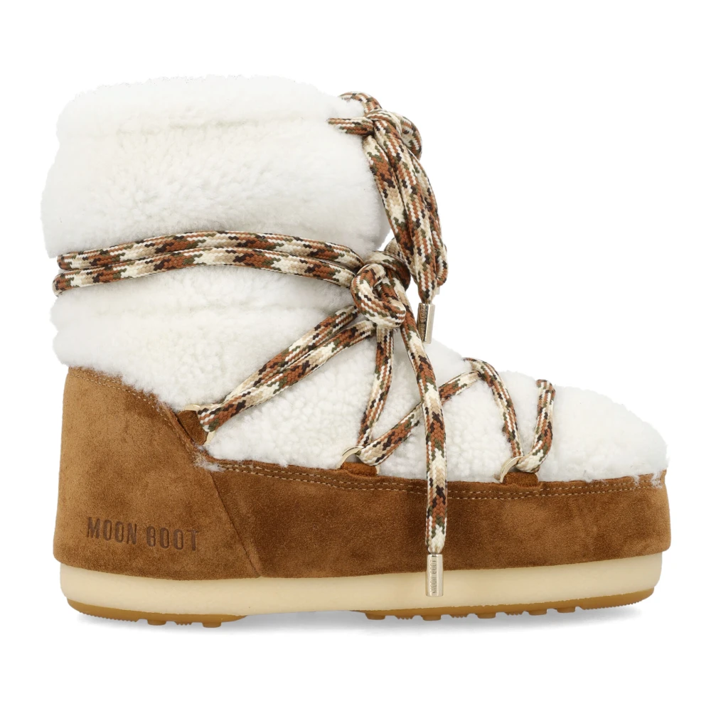 Moon Boot Women's White Icon Low Shearling - Winter Boots - 6 Uk - Shoes