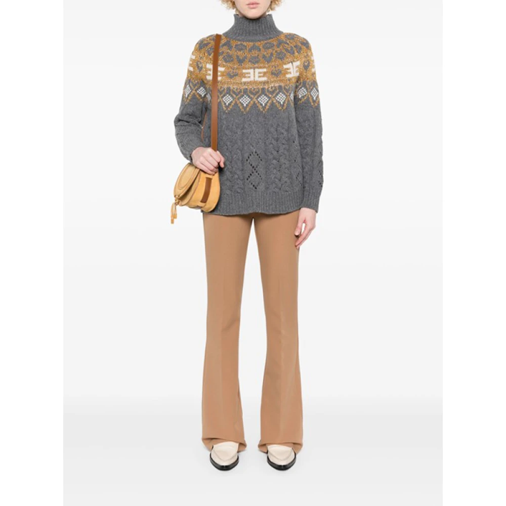 Ermanno Scervino Metallic Intarsia Gebreide Trui Multicolor Dames