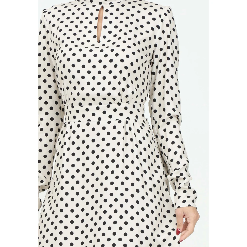 Mar De Margaritas Polka Dot Korte Jurk Vivian White Dames