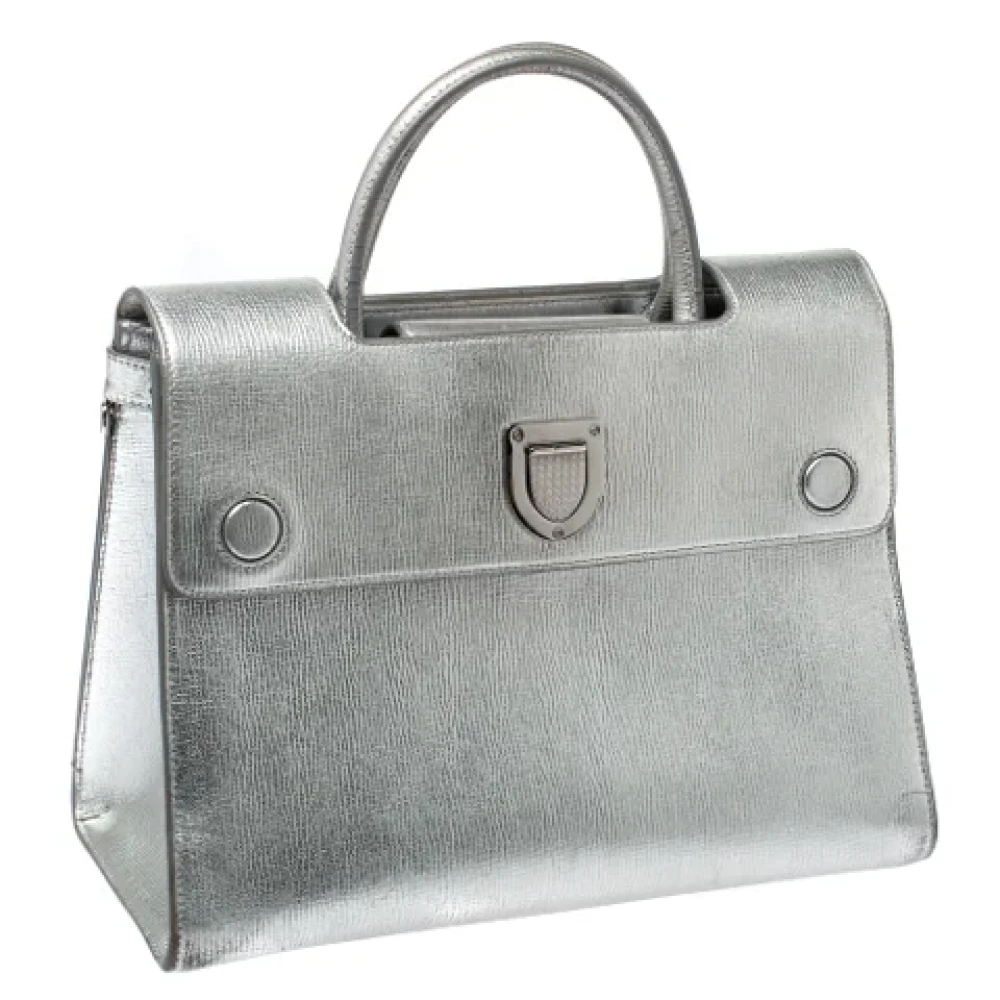 Dior Vintage Pre-owned Leather totes Gray Dames