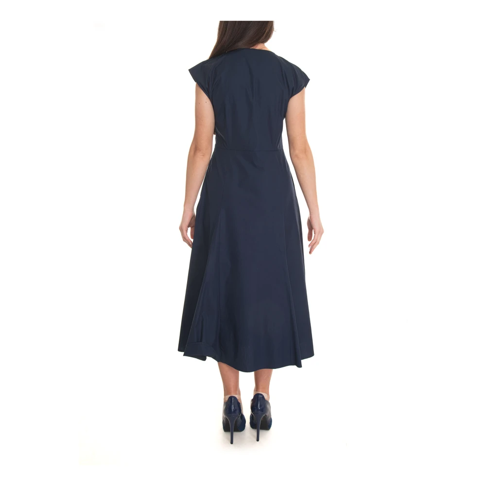 Pennyblack V-hals Mouwloze Katoenen Jurk Blue Dames