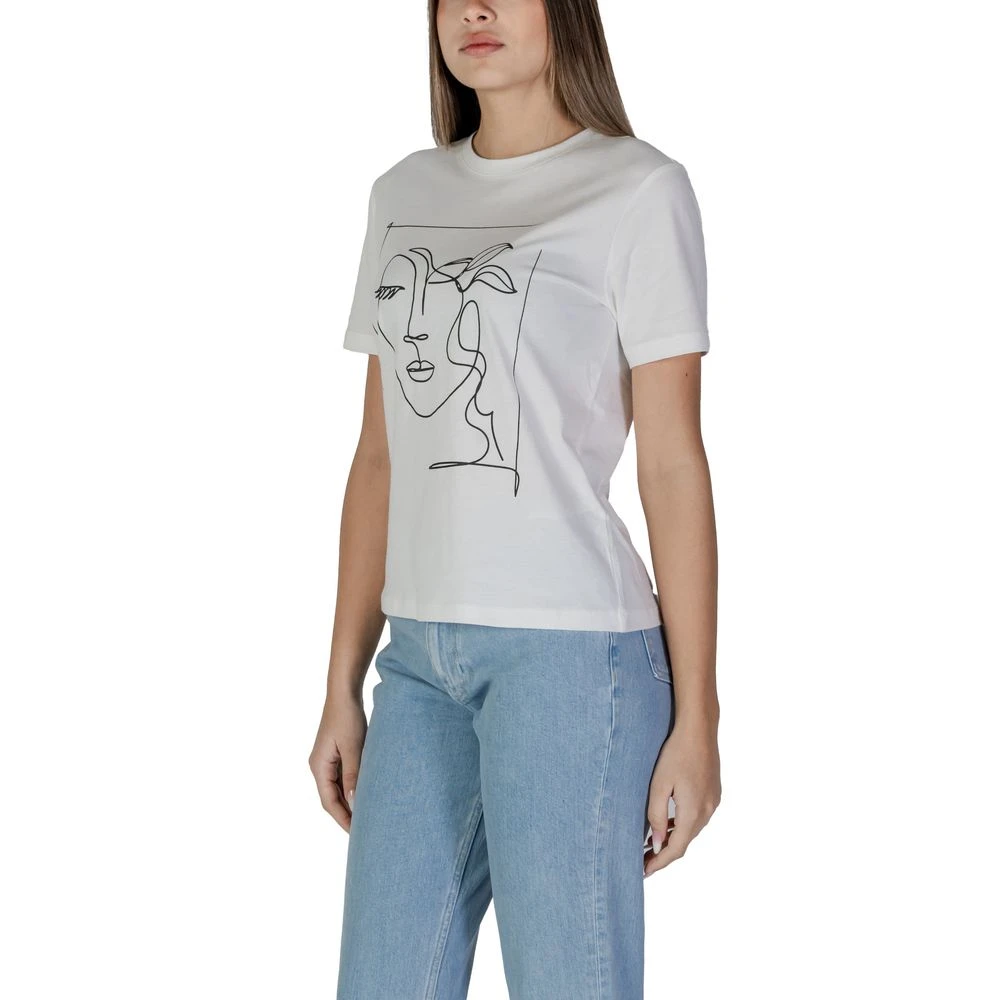 Vila Katoenen Korte Mouw T-shirt White Dames