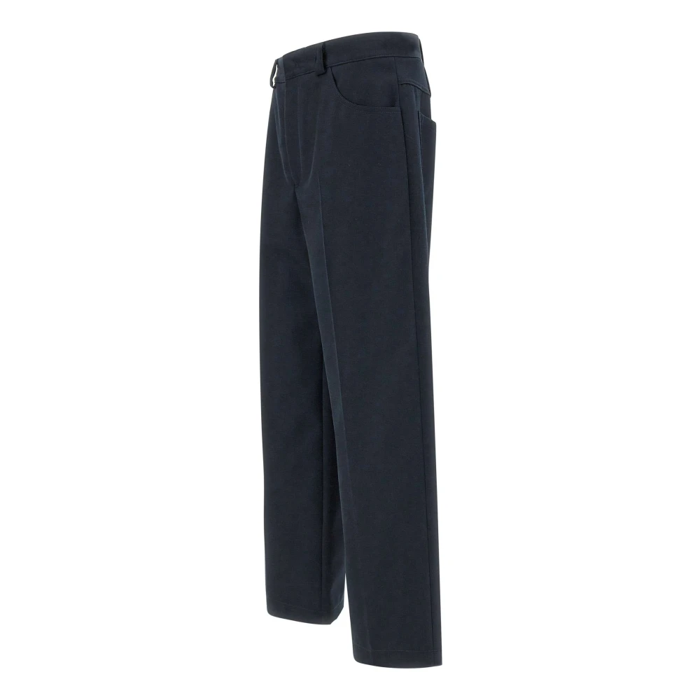 Emporio Armani Heren wolmix blauwe broek Blue Heren