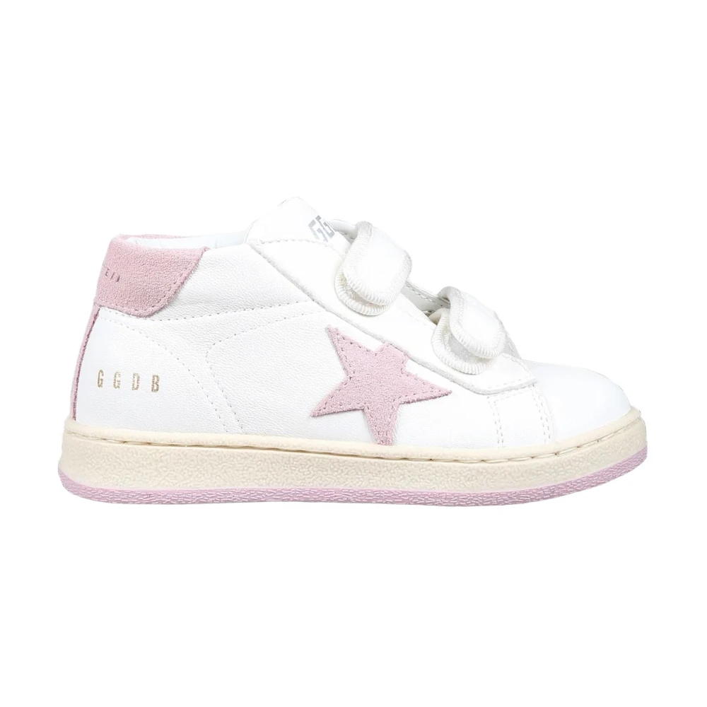 Golden Goose Vita höga sneakers med lila stjärna White, Flicka