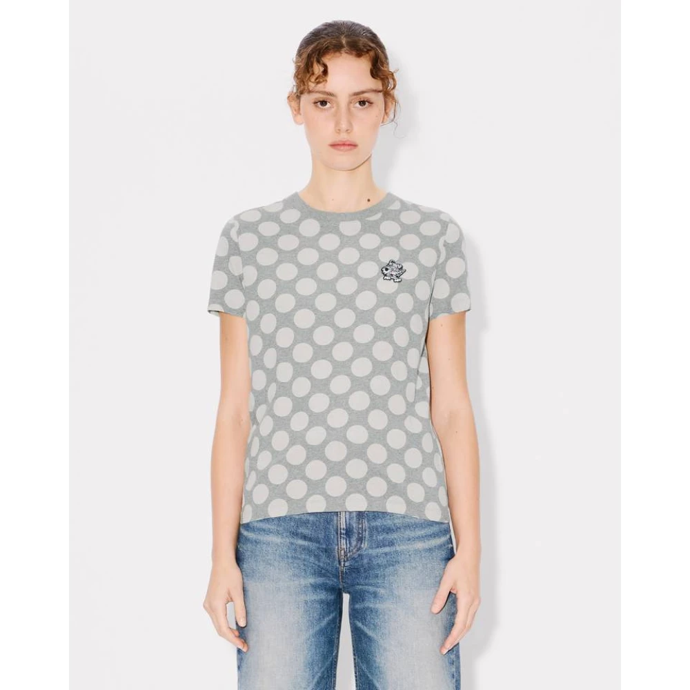 Kenzo Olifant Print T-shirt en Polo Gray Dames