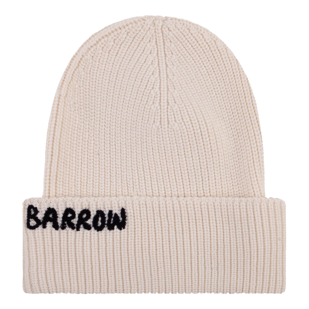 BARROW Ribbstickad mössa White, Unisex