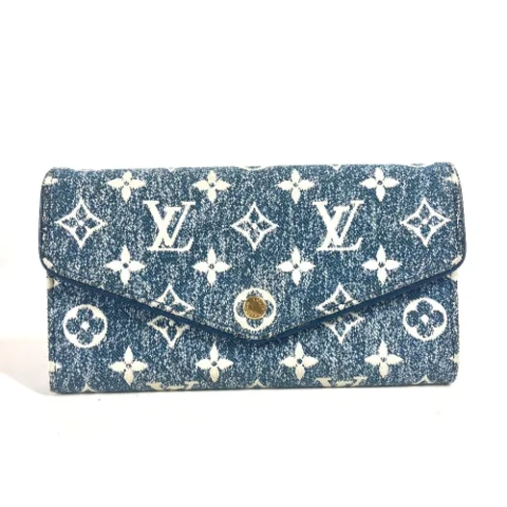 Louis Vuitton Vintage Pre-owned Denim wallets Blue Dames
