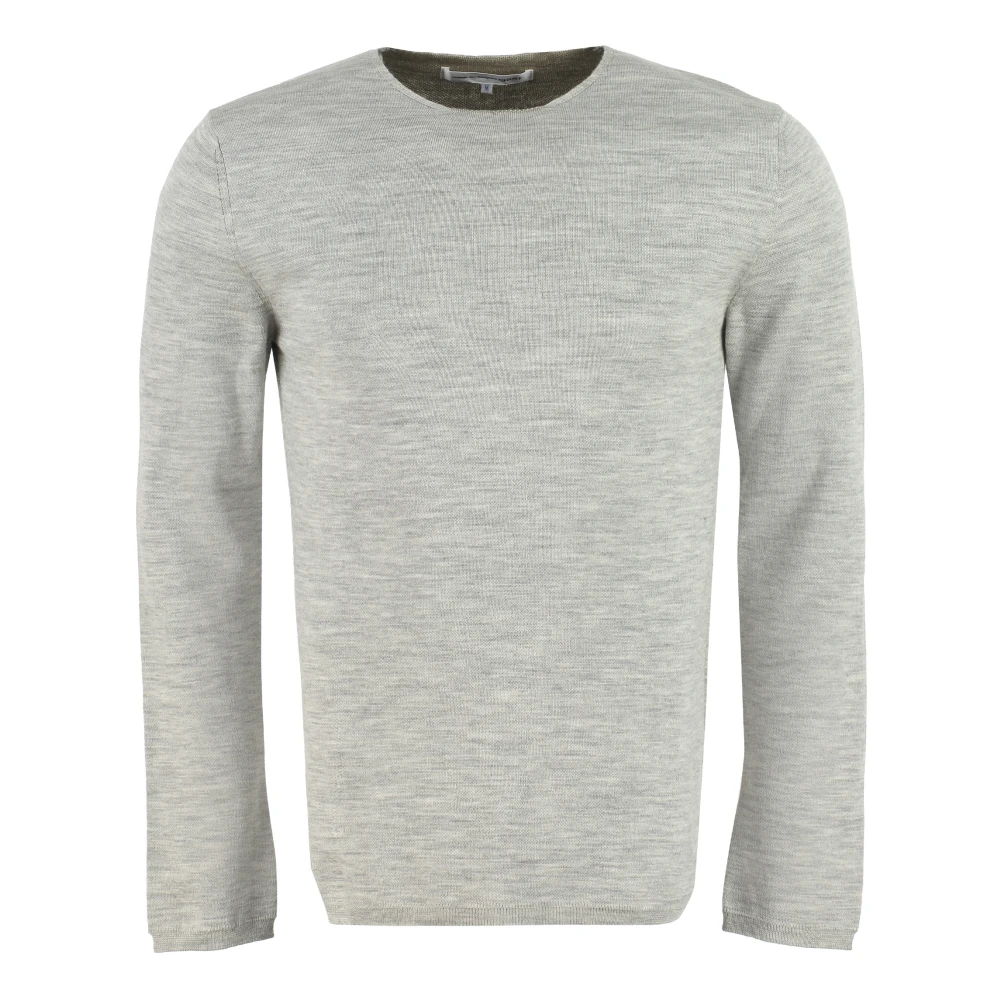 Comme des Garçons Geribbelde Crew-neck Sweater Gray Heren
