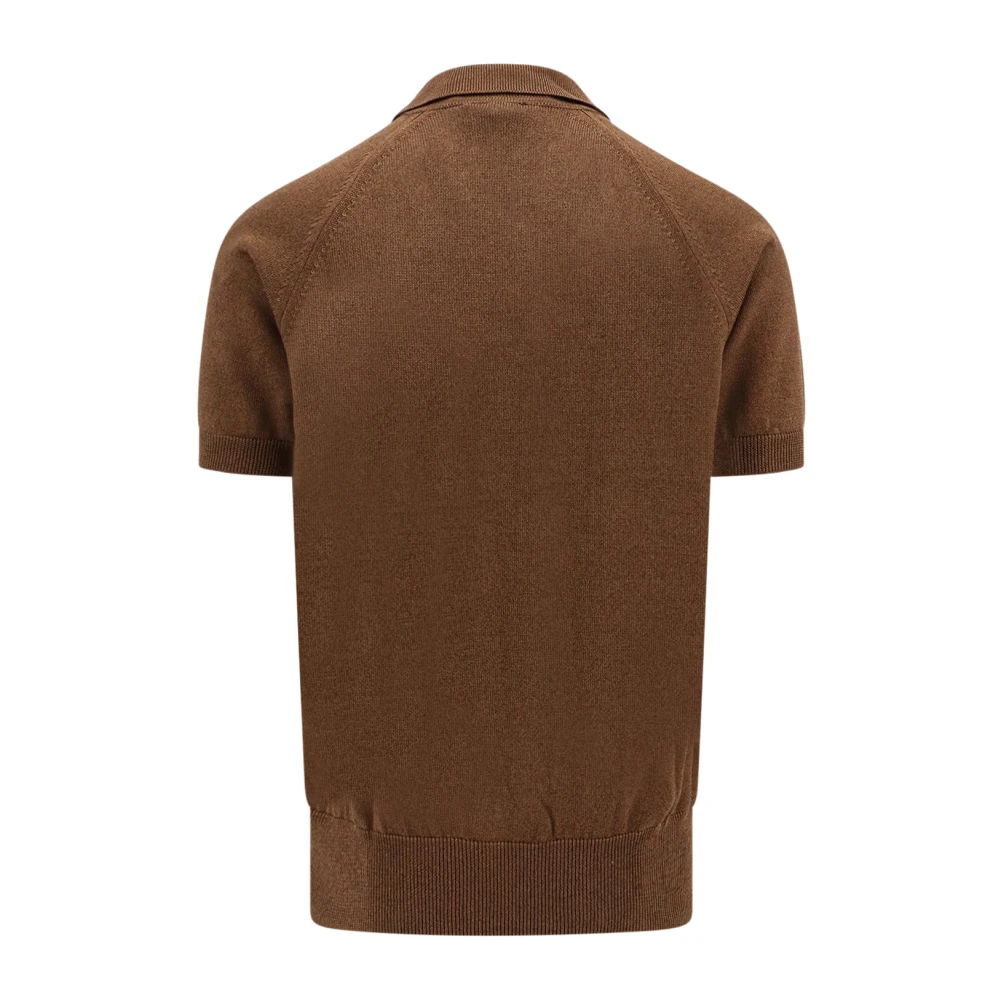 Lardini Bruine Wol Katoen T-Shirt Brown Heren