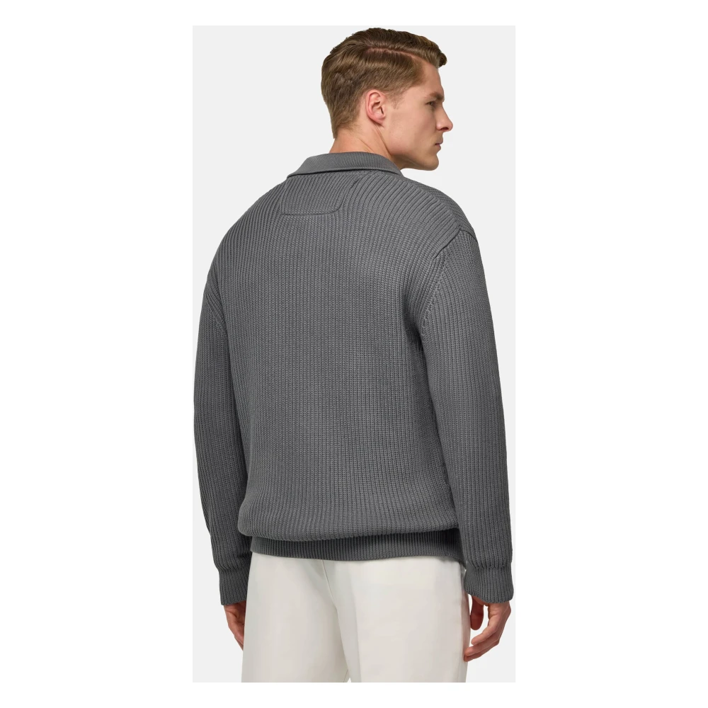 Boggi Milano Gebreide Cardigan Gray Heren
