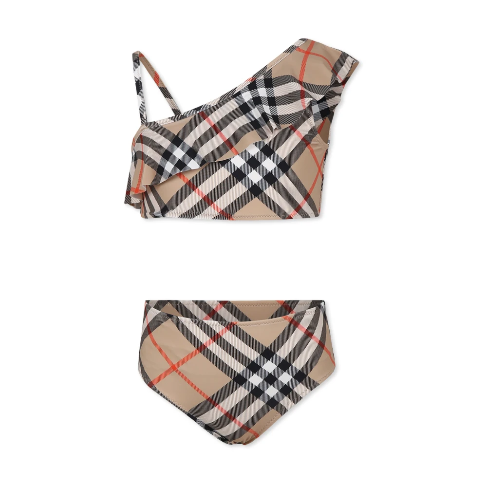 Burberry Beige Ruffled Bikini Set Beige, Flicka