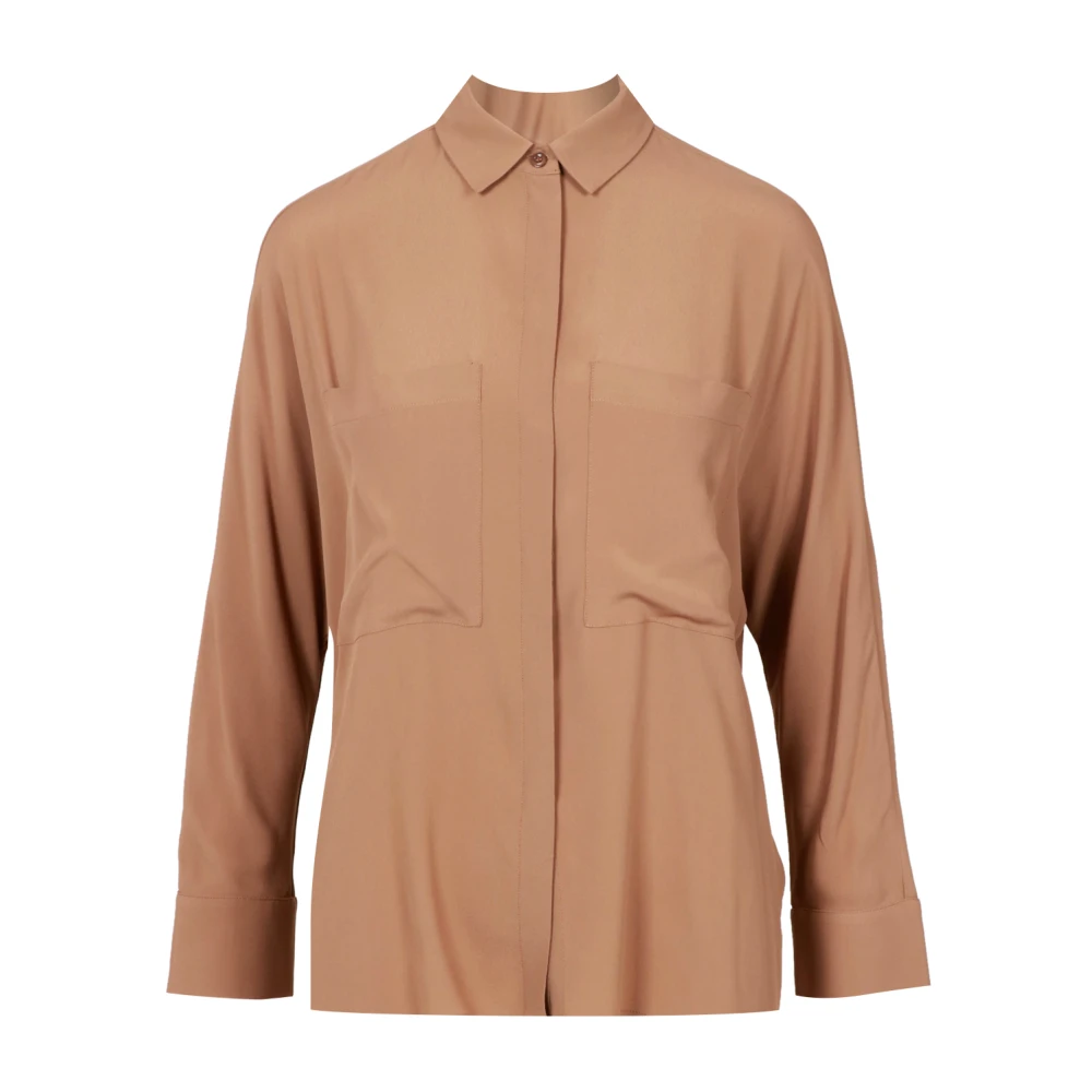 Semicouture Oriana Crepe de Chine Shirt Brown Dames