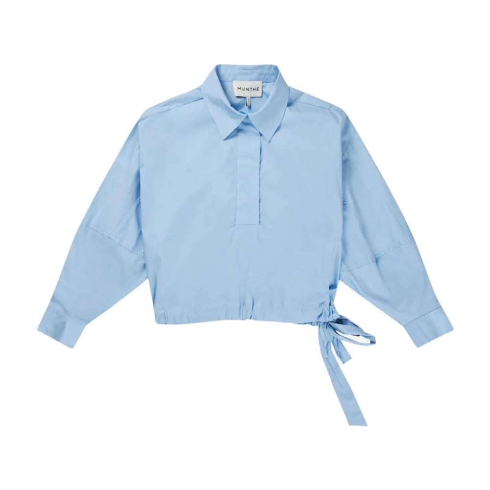 Munthe Blauwe Blouse met Strikdetail Blue Dames