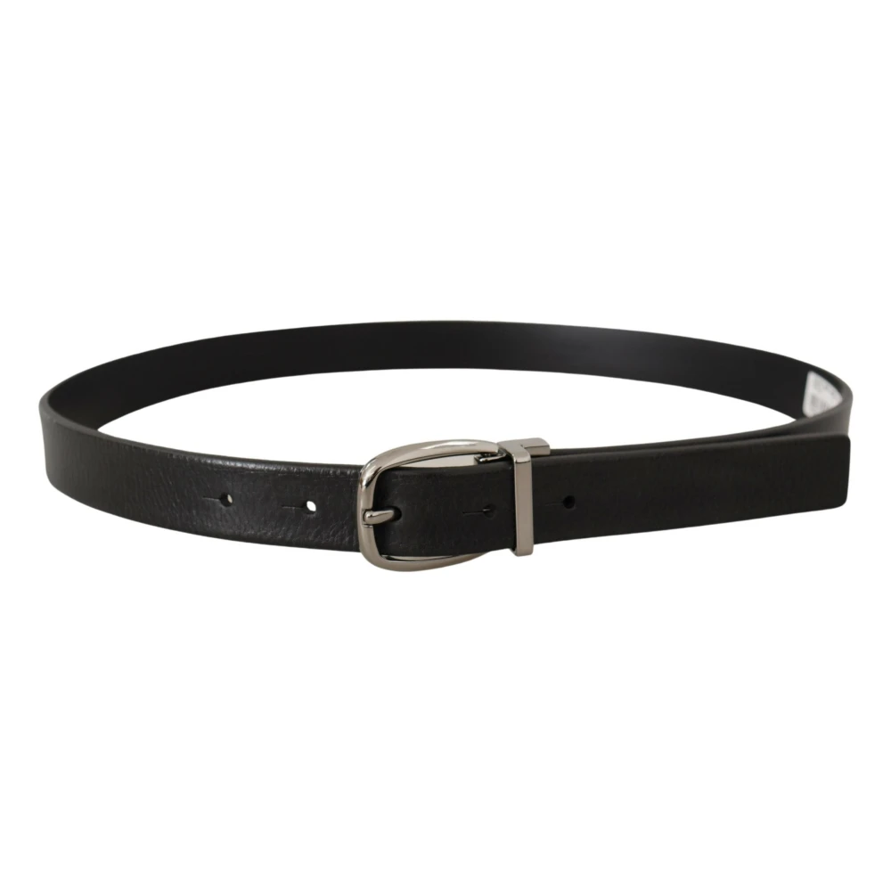 Dolce & Gabbana Women's Black Elegant Leather Belt With Metal Buckle