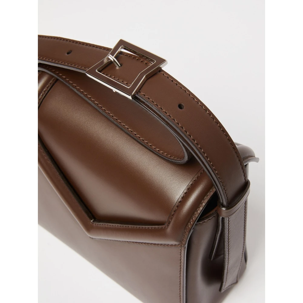 Max Mara Bruine leren schoudertas Brown Dames