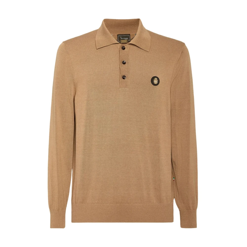 Billionaire Men's Brown Polo Shirts, L, Polo Shirt Ls