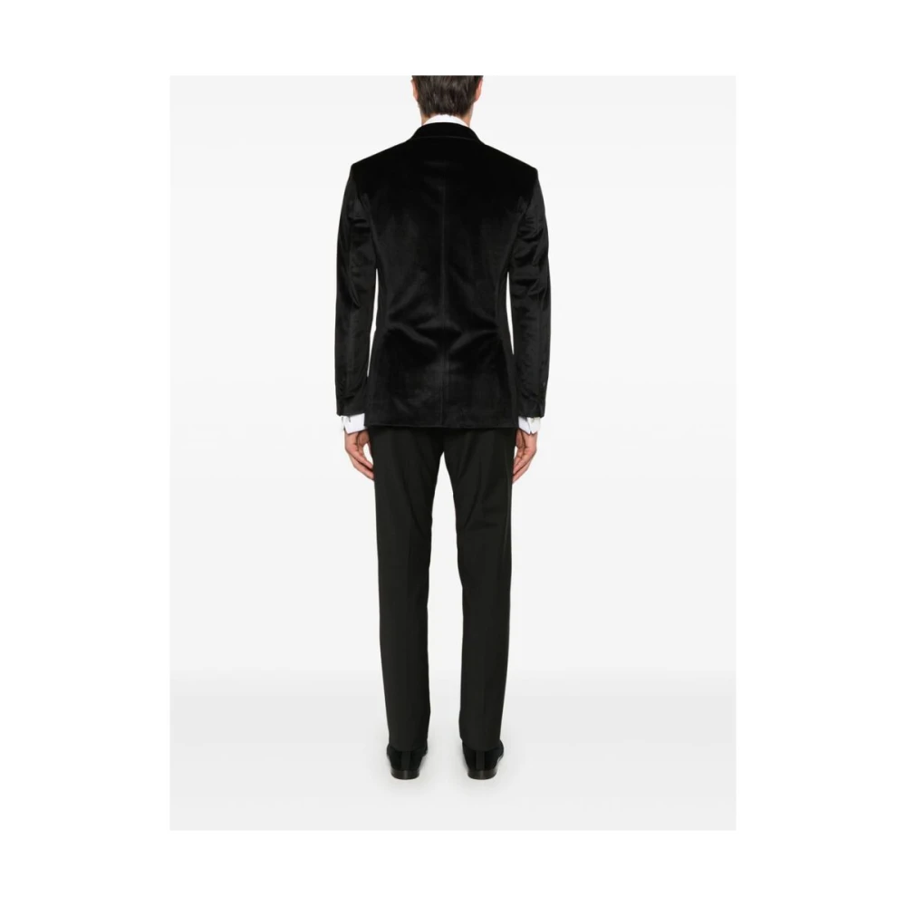 Reveres 1949 Fluwelen Blazer Pak Set Black Heren