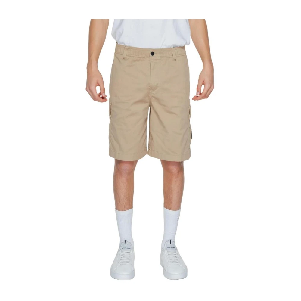Calvin Klein Jeans Katoen Bermuda Shorts Beige Heren