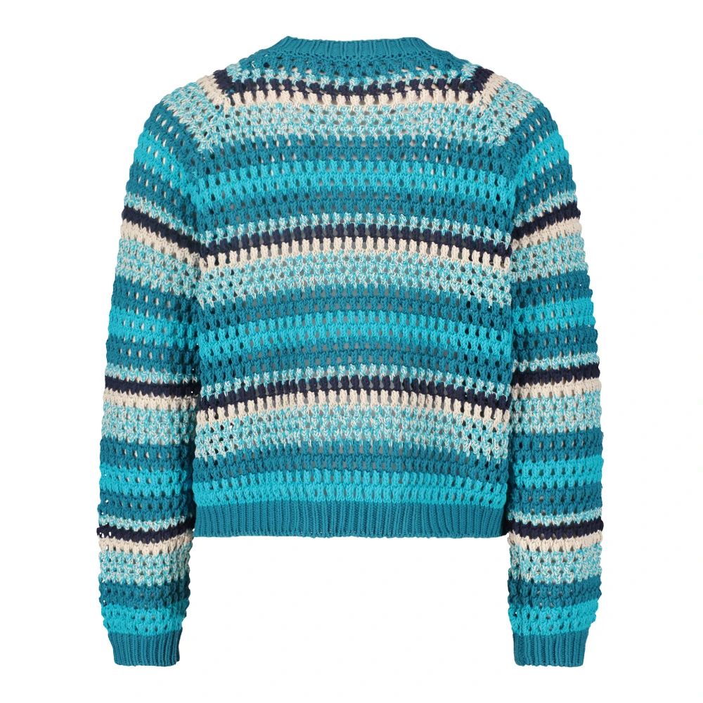 Betty & Co Gestreepte Gebreide Trui Blue Dames