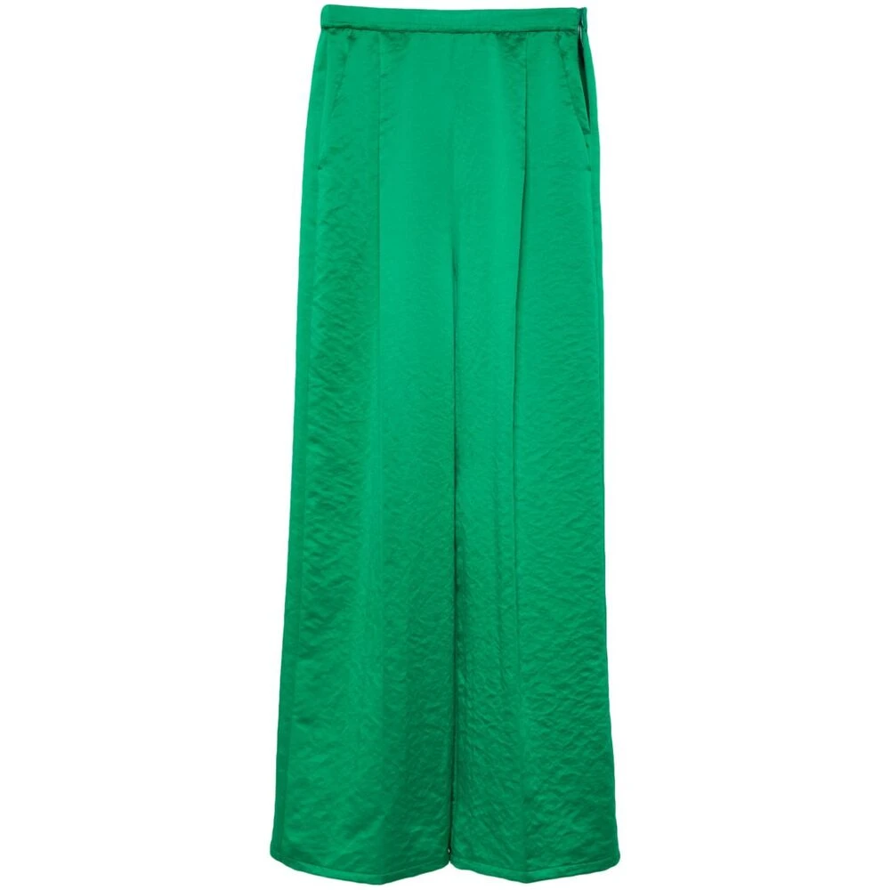 Forte Groene Satijnen Wijde Broek Green Dames