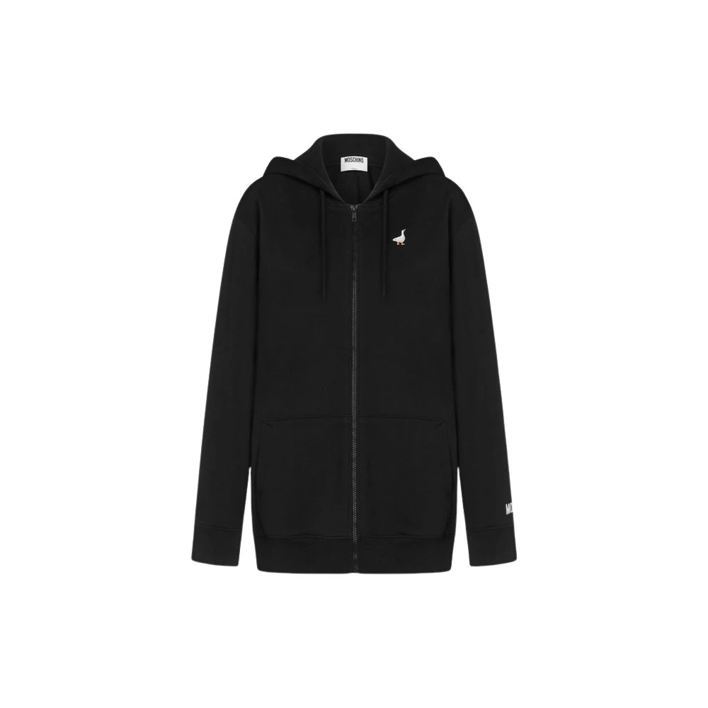 Moschino Unisex Zwart Hoodies & Sweatvesten L, Katoen, Goose Katoenen Sweatshirt