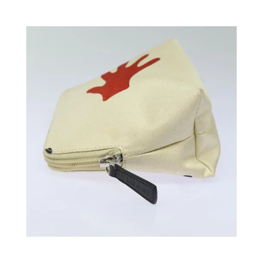Bvlgari Vintage Pre-owned Canvas pouches Beige Dames