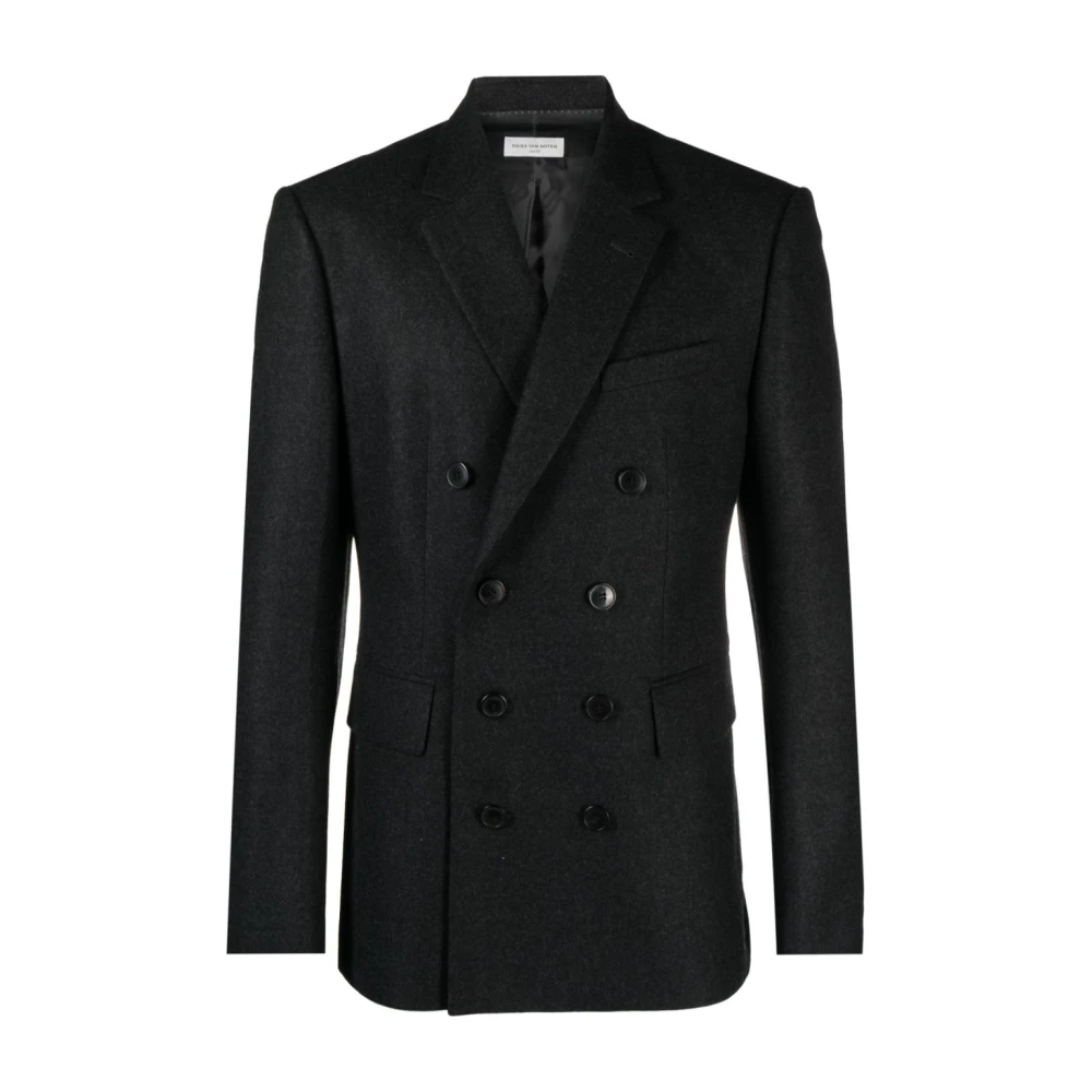 Dries Van Noten Antraciet Jas 7207 M.w. Baltano Black Heren