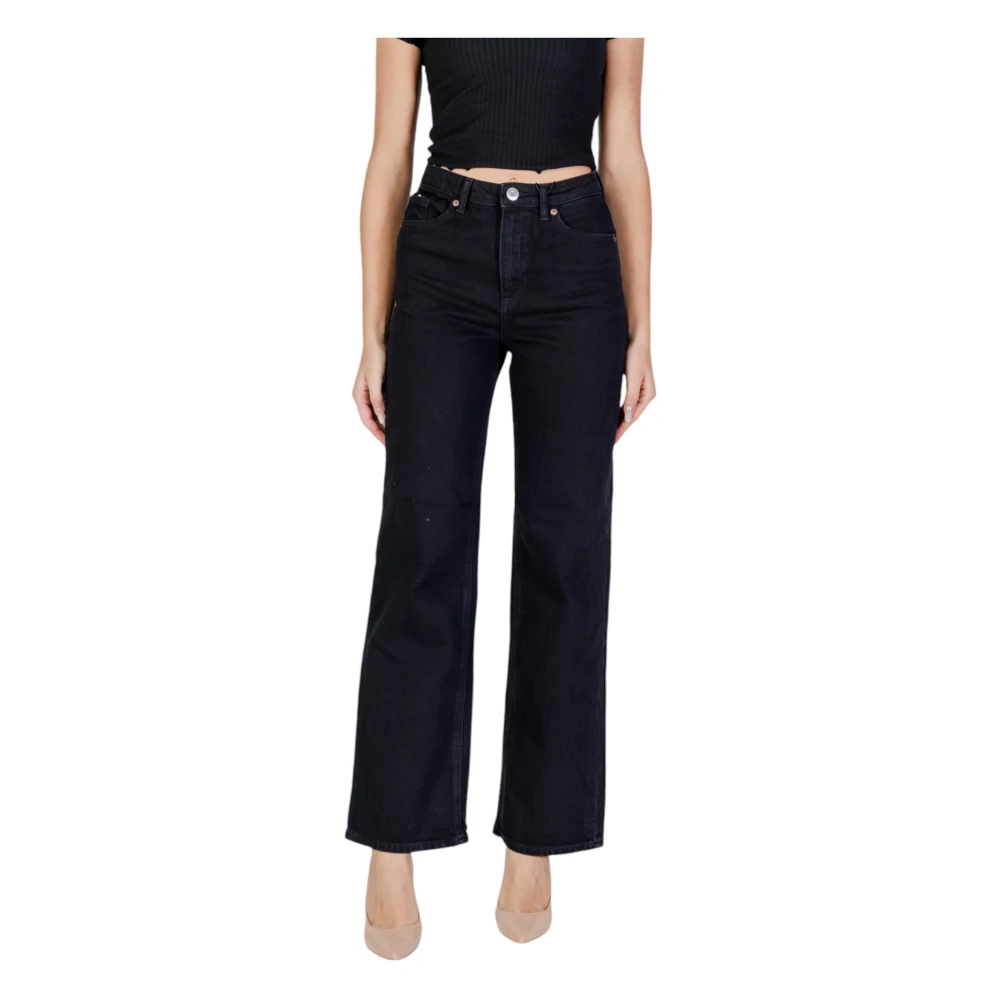 Vero Moda Women's Black Wide Jeans, W25 L30, Classic High-Rise Skinny Jeans
