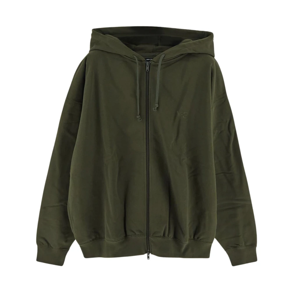 Y-3 Katoenen Logo Hoodie Green Dames