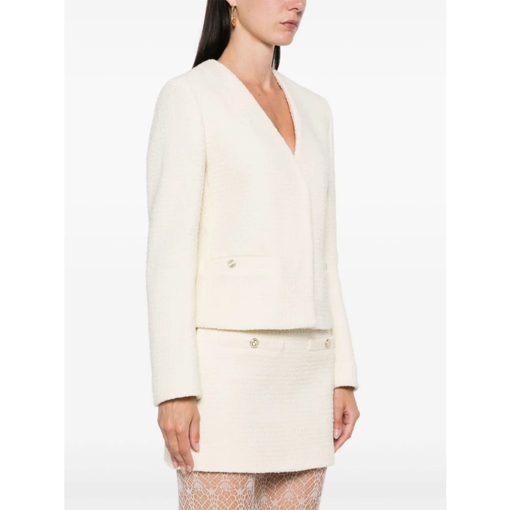 Gucci Witte Bouclé Jas van Wolmix White Dames