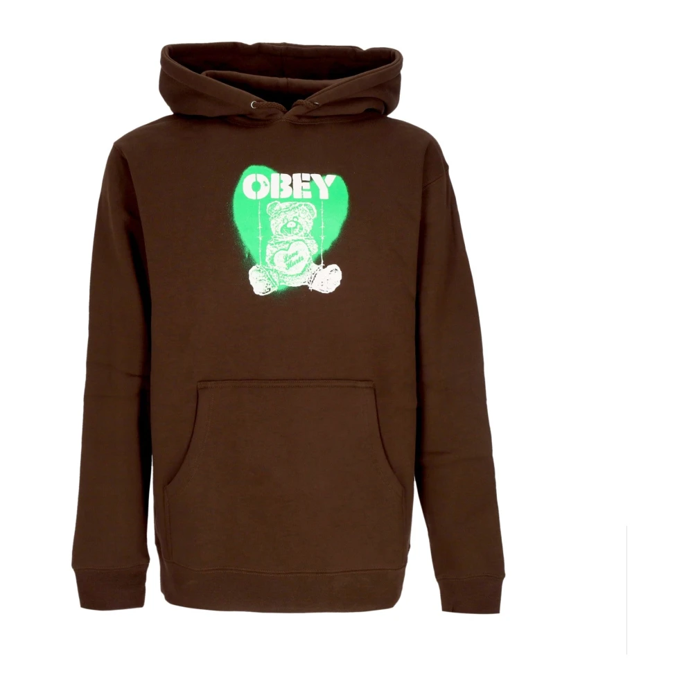 Obey Bruine Basic Hoodie voor Dames Brown Heren