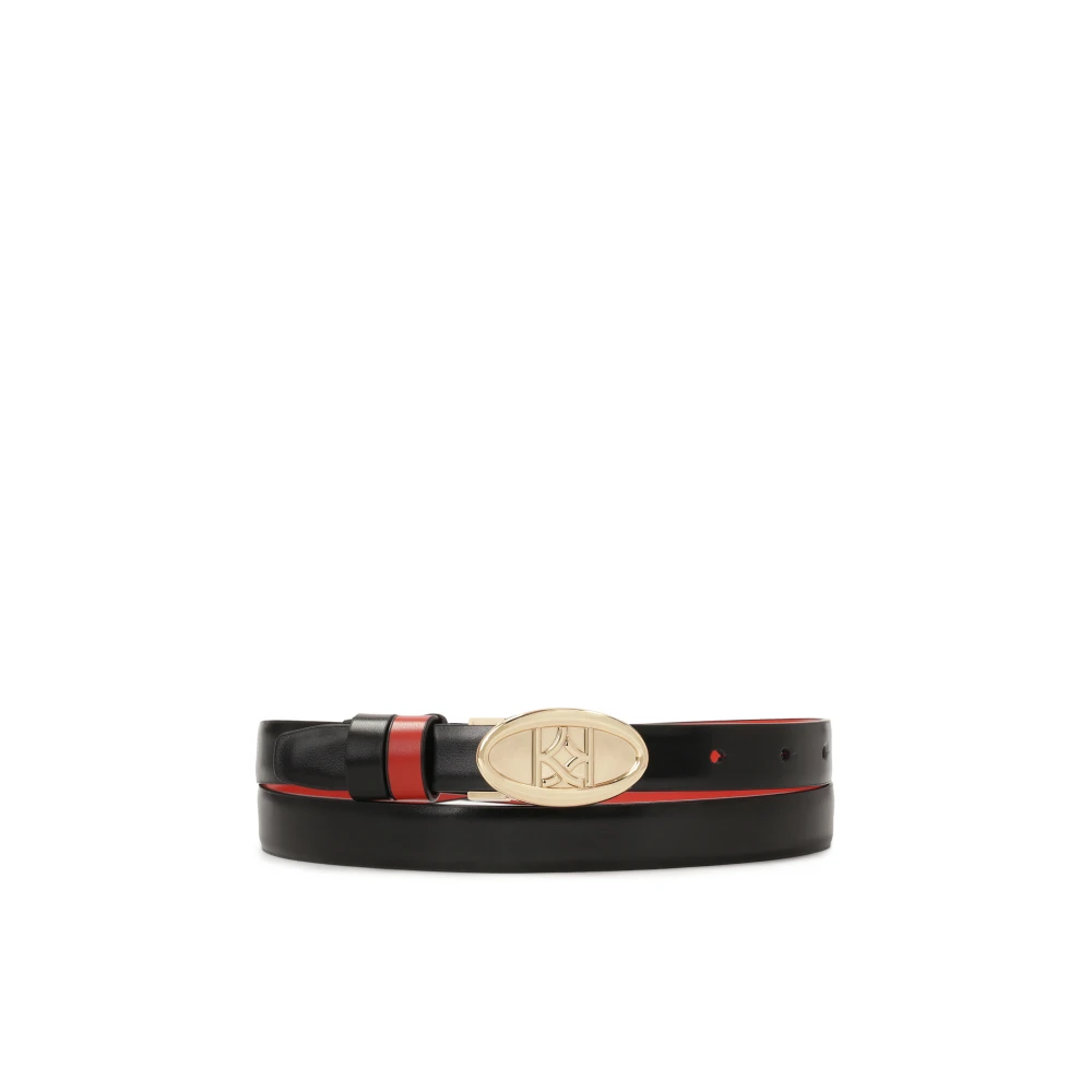 Kazar Tweekleurige riem met halfronde gesp met monogram Red Dames