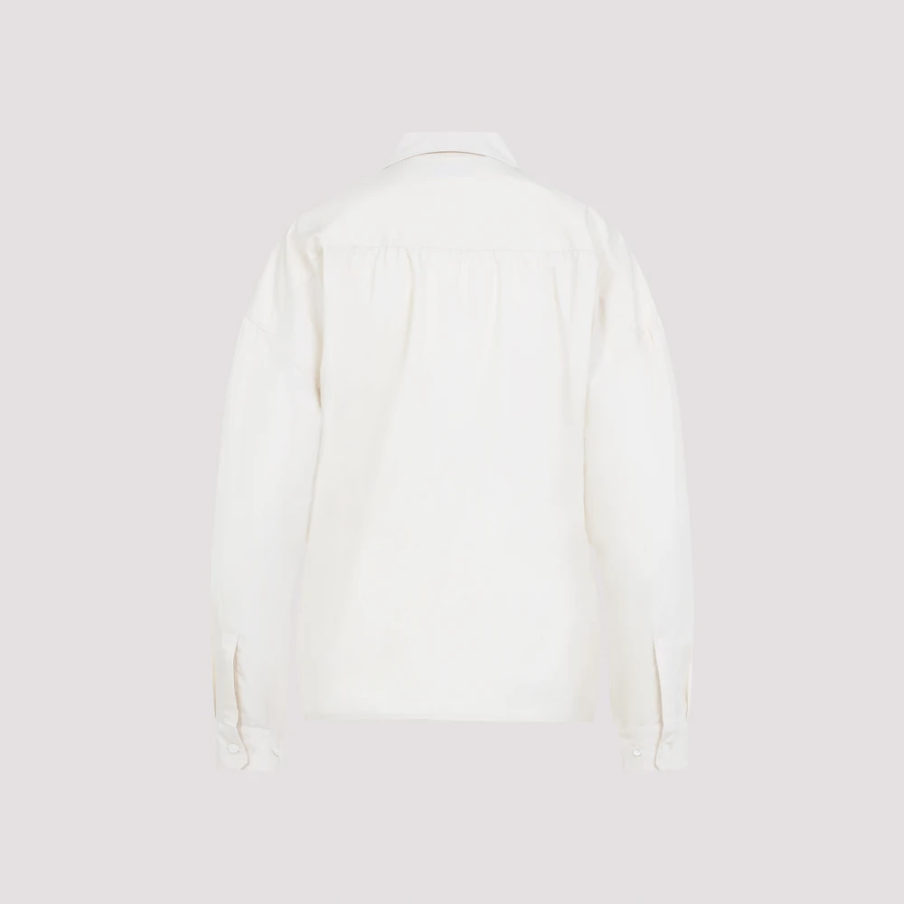 Lemaire Crème Gedraaide Kraag Shirt Beige Dames
