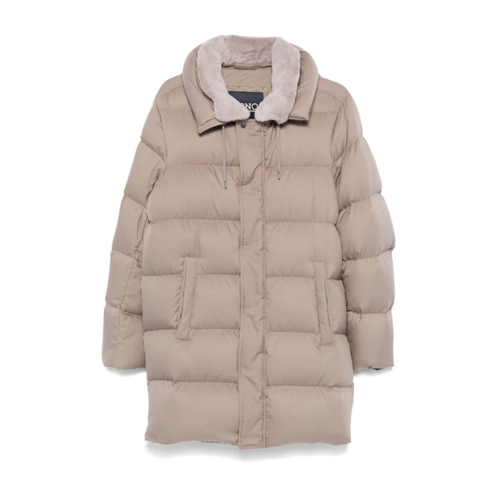 Herno Gewatteerde donsjack met afneembare kraag Beige Heren