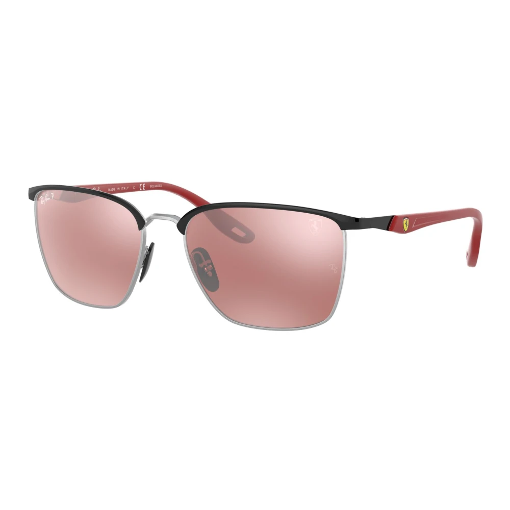 Ray - Ban Unisex Black/Silver Rb3673m Scuderia Ferrari Collection F060h2 Sunglasses Metal Squared Polarized Mirror - Image 5