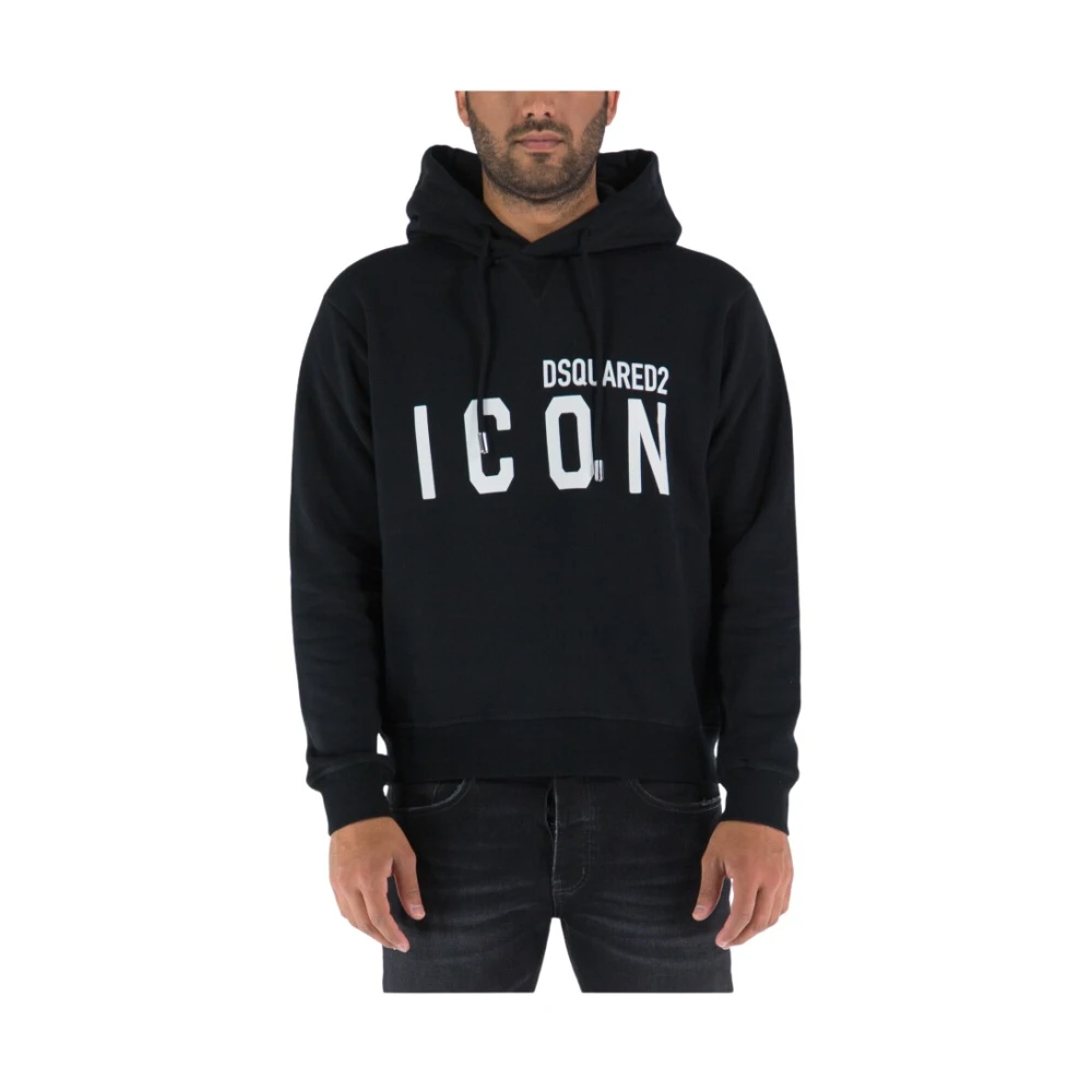 Dsquared2 Men's Black Be Icon Cool Sweatshirt - Hoodies - M - Sweatshirts & Hoodies