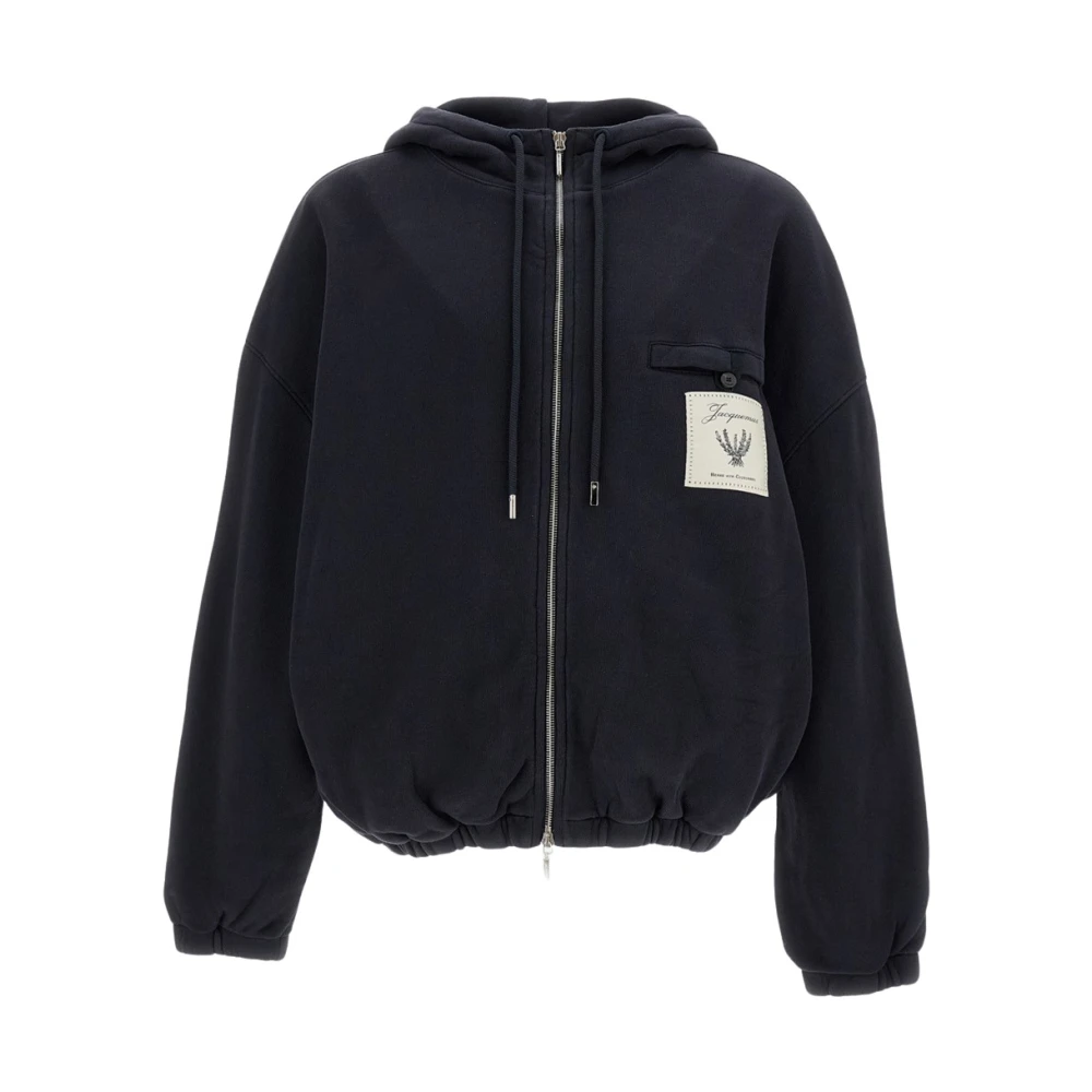 Jacquemus Blue Zip-Throughs, Male, M, Torneo Hoodie